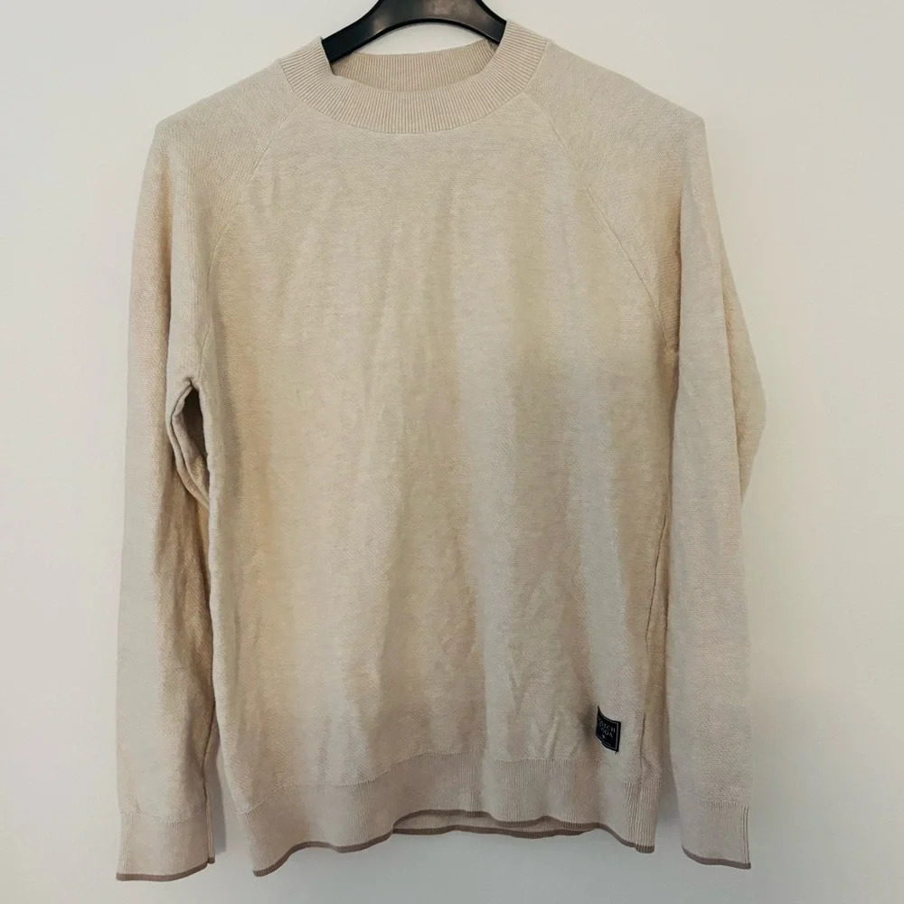 Scotch & Soda Men’s Cotton Wool Pullover Sweater Crew Neck XL Beige Oatmeal